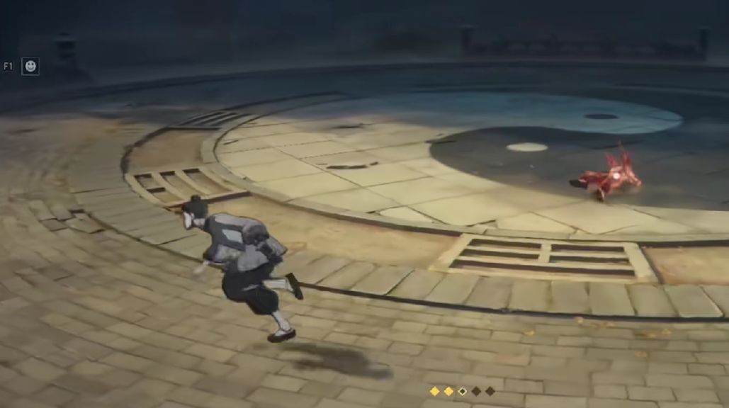 如花腾空而起释放‘天女散花’技能，空中旋转射击，弹幕覆盖大片区域