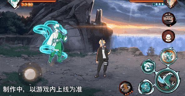 蓄力状态下巳月手持雷球缓慢前行，随时准备出击