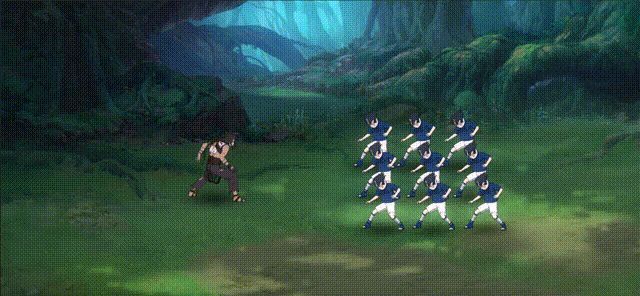 角都释放奥义技能，黑色触手贯穿敌人，面具爆发出雷光，画面充满压迫感