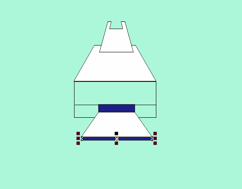 节点编辑状态，用户正在拖动梯形角点进行弧度调整
