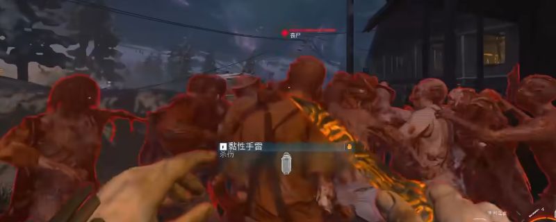 《使命召唤：黑色行动7》僵尸模式中玩家手持带皮肤的战术匕首与成群僵尸战斗，背景为神秘实验室场景，光影效果突出武器外观细节