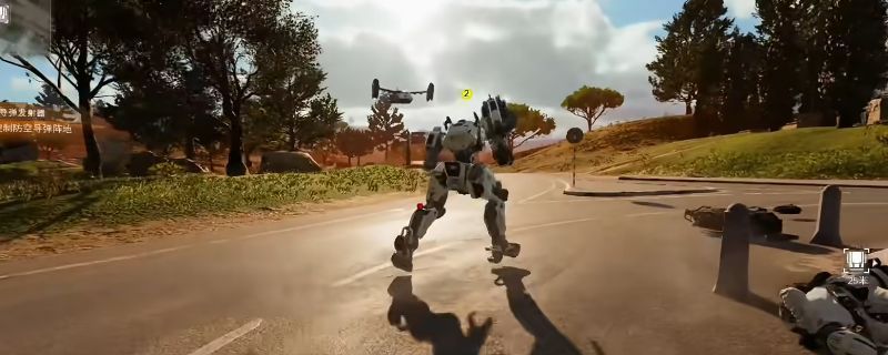 《使命召唤：黑色行动7》战役中玩家与巨型BOSS激烈对战的场景，画面充满爆炸特效与动态光影，氛围紧张