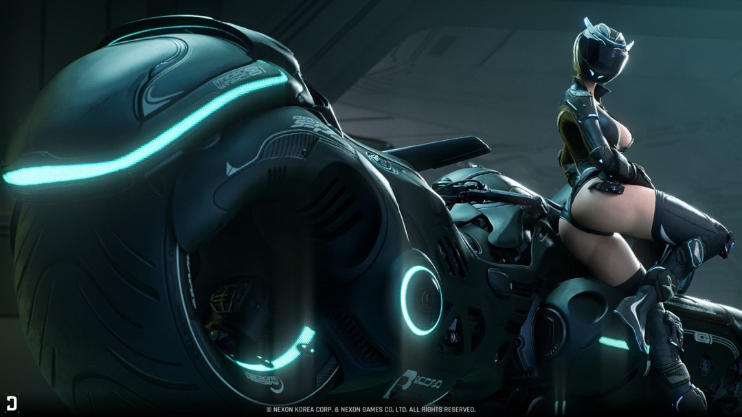 《第一后裔》多人战斗场景，角色在废墟城市中与巨型Boss激烈交战，技能特效绚丽