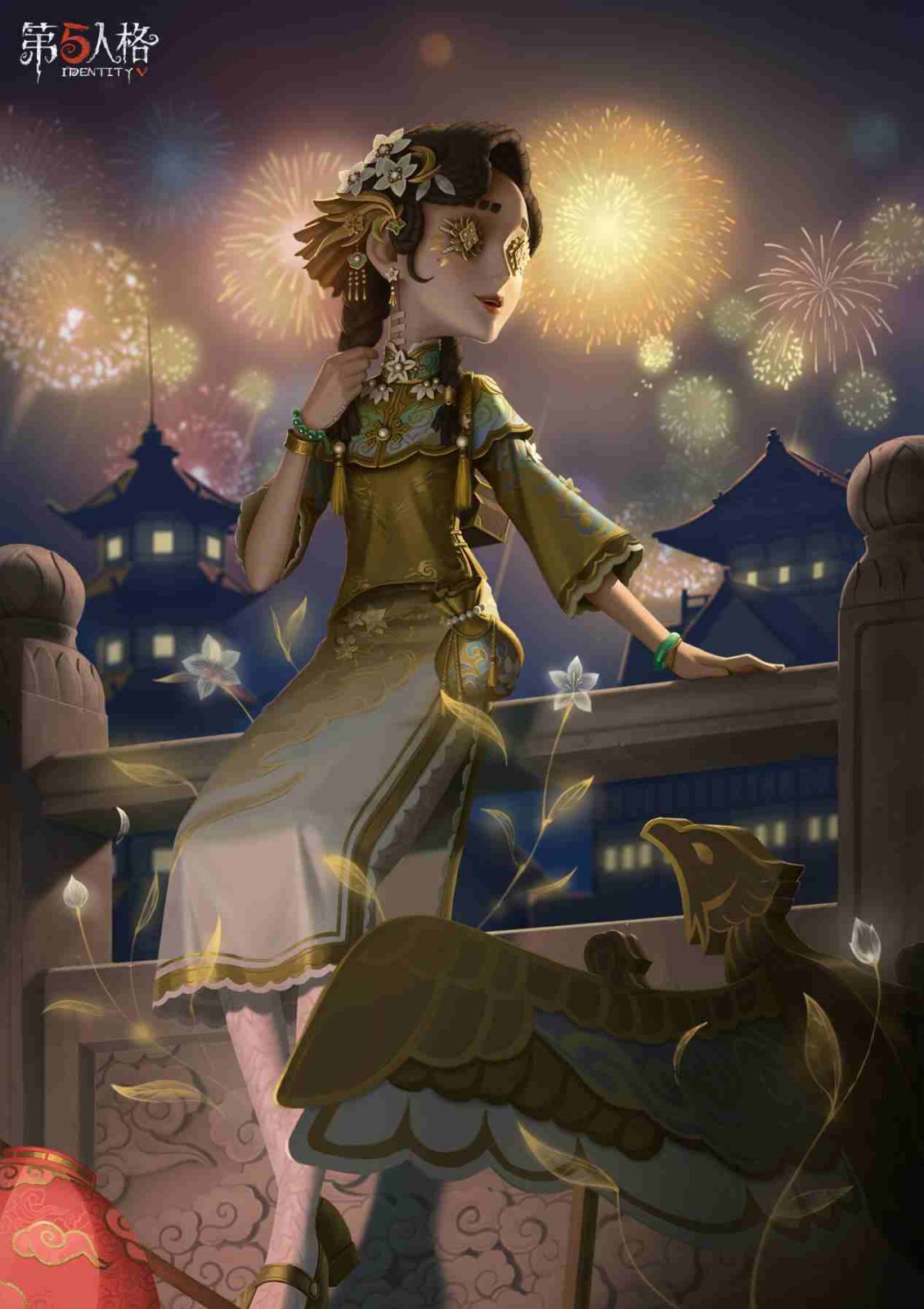 园丁穿着淡青色旗袍行走于烟雨西湖桥上，手中油纸伞微微倾斜，意境悠远