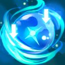 技能图标：人鱼之歌，展现音波扩散与水元素交织的光环特效