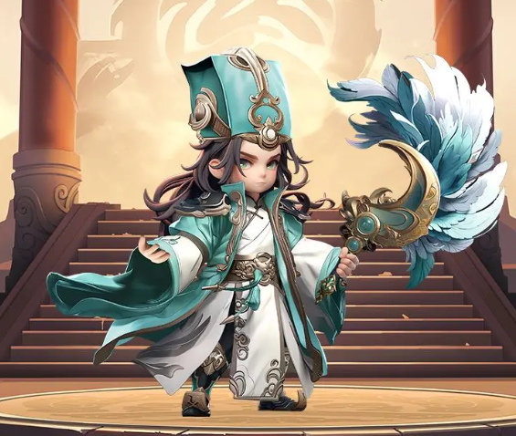 技能动画演示：东风逆命释放时全场泛起绿色光芒，角色头顶出现攻击力提升图标