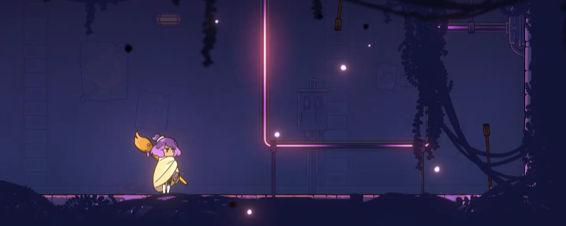 《康斯坦丝》游戏中显示西线激活点的场景，画面中央为一个发光的矩形框体嵌入墙内，周围环境昏暗充满压抑感