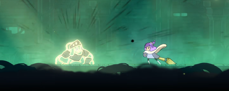 呕心爵士遗迹守卫BOSS战斗场景，外形类似巨型青蛙，正从空中跃下，地面泛起冲击波特效