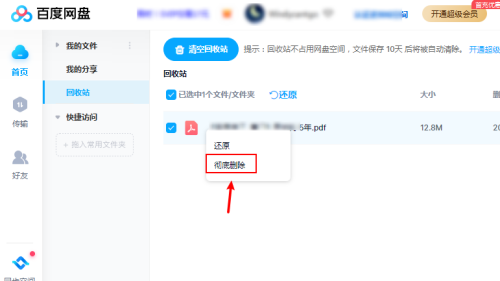 彻底删除确认弹窗界面，包含警告提示与‘确定’操作按钮