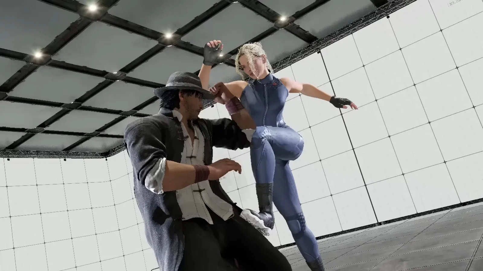 《新VR战士》官方宣传海报，主角阵容列阵登场，背景呈现未来感十足的城市天际线