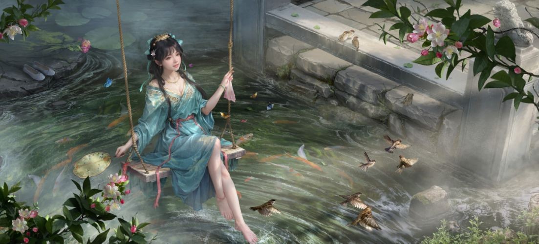 五位橙将全新立绘合集展示图，包括周瑜、小乔、高顺、左慈、夏侯渊，风格统一且极具张力