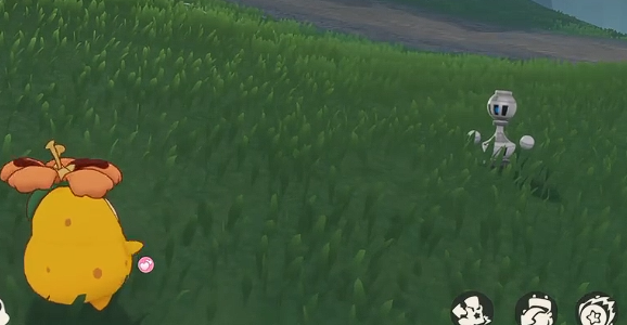 多只萌系精灵围绕菊花梨组成战斗阵型，展示团队协作场景