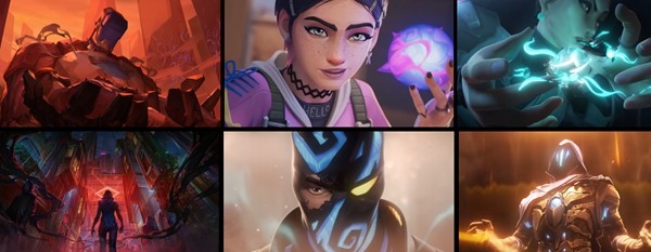 三位国际英雄同屏展示，背景分别为里约热内卢贫民窟、巴黎街景与重庆夜景