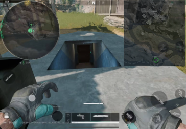 游戏角色站在密码门前的交互界面，屏幕上显示输入密码的提示画面