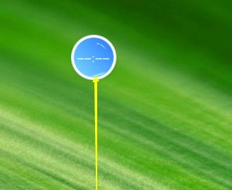 屏幕上已成功显示一个半透明圆形悬浮球，位于右下角位置