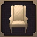 成就图标特写：一枚简约线条勾勒的扶手椅图案，下方标注英文‘Take a Seat’，背景为暖灰色渐变