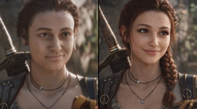 动态场景中的重制角色行走效果，布料物理模拟自然，面部微表情同步流畅