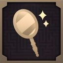 游戏内成就界面特写：金色徽章图标上印有镜面反射效果，下方清晰显示成就名「镜子，镜子」及描述文字「你看起来棒极了!」，背景为深紫色渐变科技感纹理