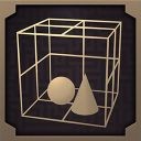 房间编辑器初始界面全景，中央为3D网格地板，左侧悬浮工具栏含门、窗、机关等图标