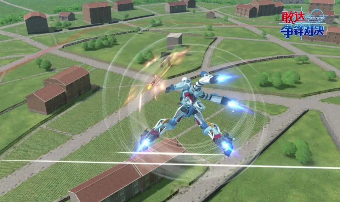 左向位移投斧连招：机体斜向疾驰，斧影拖曳残光，地面同步生成两个并列陷阱圈