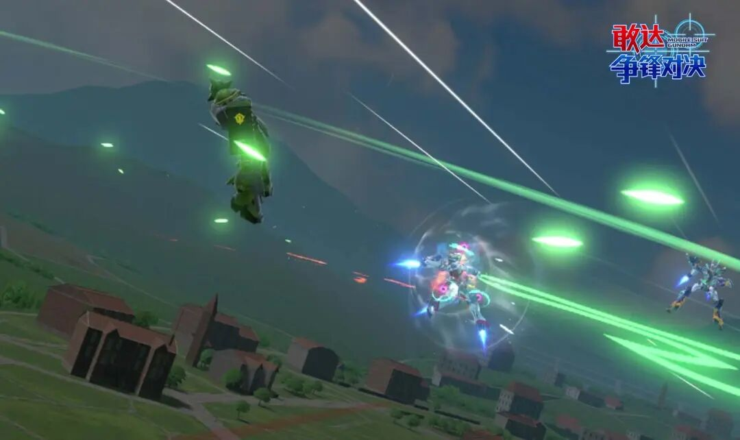 觉醒必杀终极连击：GFreD巨炮从天而降，配合本体三段光刃斩，目标机体被击飞至高空并解体