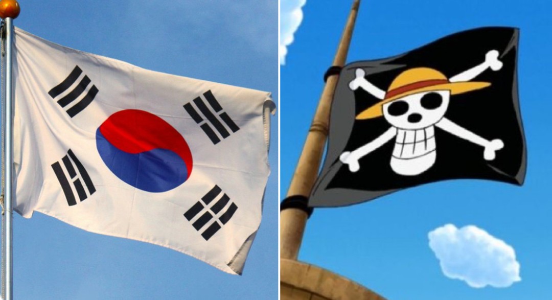 韩国国会大厦外景与电子屏上滚动显示《著作权法修订案》通过新闻标题，背景有象征版权保护的盾牌与锁形图标