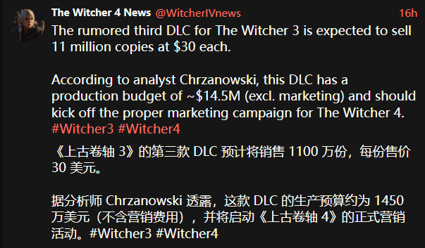 CD Projekt RED工作室LOGO与《巫师3》经典UI元素融合设计图：金色狼头徽记悬浮于动态沙尘粒子背景之上，下方浮现‘WITCHER 4’若隐若现的微光字样