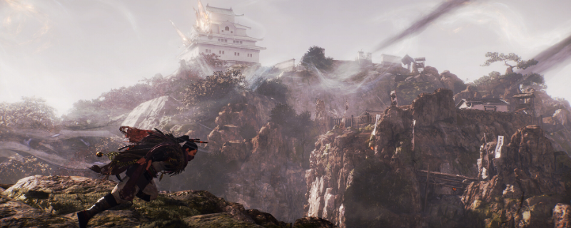 《仁王3》天龙川区域俯视角地图截图，标注多个发光图标，涵盖河流、古寺、悬崖与雾气弥漫的密林，直观呈现收藏品密集分布态势