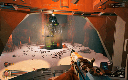 GIF动图演示：矮人侦察兵左键长按进入狙击镜瞄准状态，镜头微微晃动；在蓄力约70%时猛按右键+2键切换至脉冲手雷，角色立刻收镜并完成投掷预备动作，全程无停顿