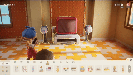 动态GIF：微缩角色手持蒲公英茎秆作为长矛，轻点铃兰花瓣，花瓣震动泛起涟漪状音波，数只半透明萤火虫从花蕊中振翅飞出