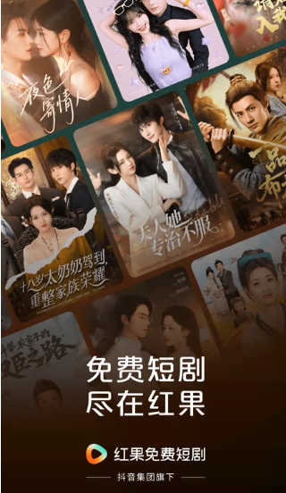 红果短剧网页版登录页特写：简洁白色背景，居中显示蓝色‘红果短剧’文字标识，下方为手机号一键登录按钮及‘免注册即看’提示语，右上角可见‘官方认证’徽章图标