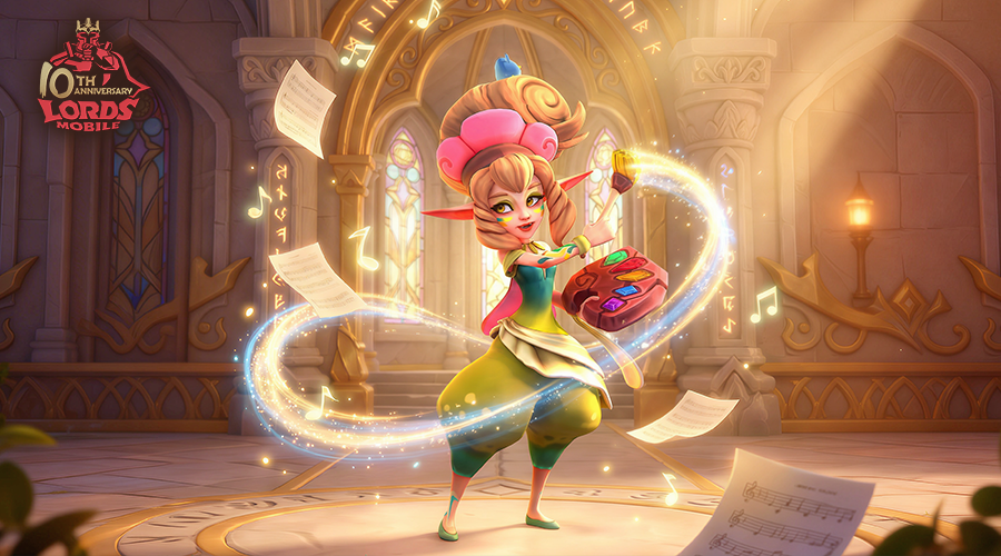 主题曲MV截图：乐队在废墟城堡遗址演奏，镜头掠过弹奏者手腕上的游戏ID刺青与飘扬的联盟旗帜