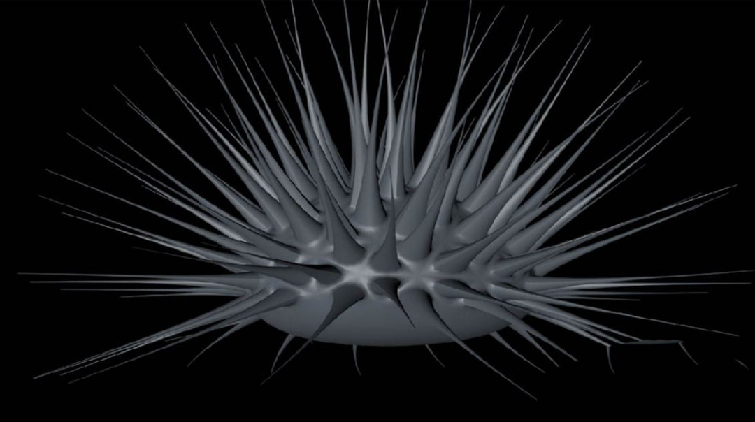 细节特写镜头：单根棘刺的尖端锐利、基部过渡自然，表面可见细微的噪波纹理，强化真实触感