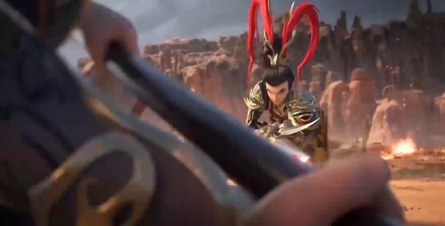 PVP对阵界面特写，左侧为敌方三名武将立绘（含张辽骑姿剪影），右侧为我方阵容（马超持长枪蓄势待发），中央动态显示‘枪克骑’红色克制箭头与32%伤害加成浮动数值