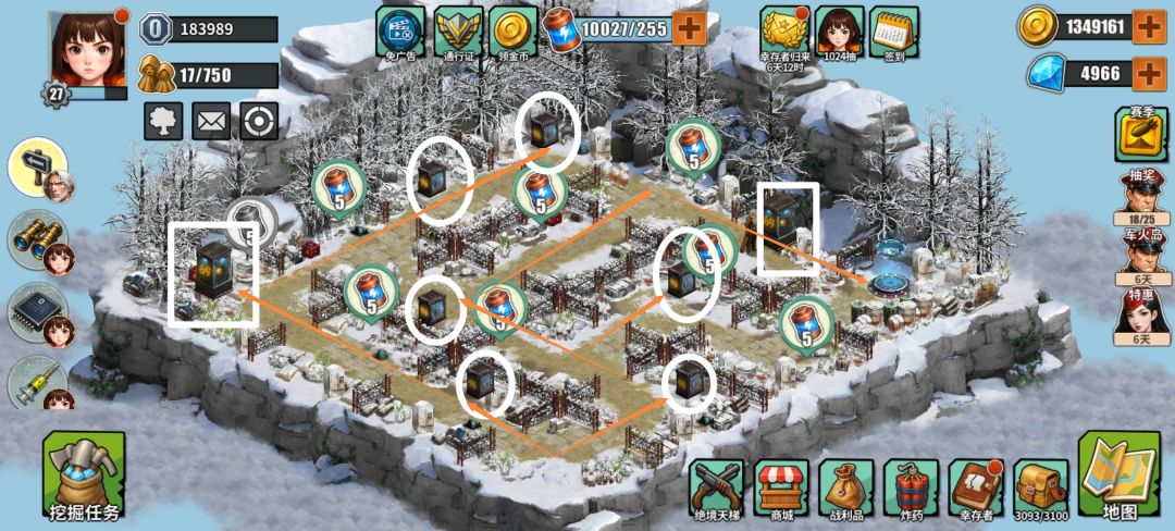 全8图钥匙总量统计表与大箱开启对照图，直观显示各图钥匙富余量（如第4图多出1把）及跨图调配建议