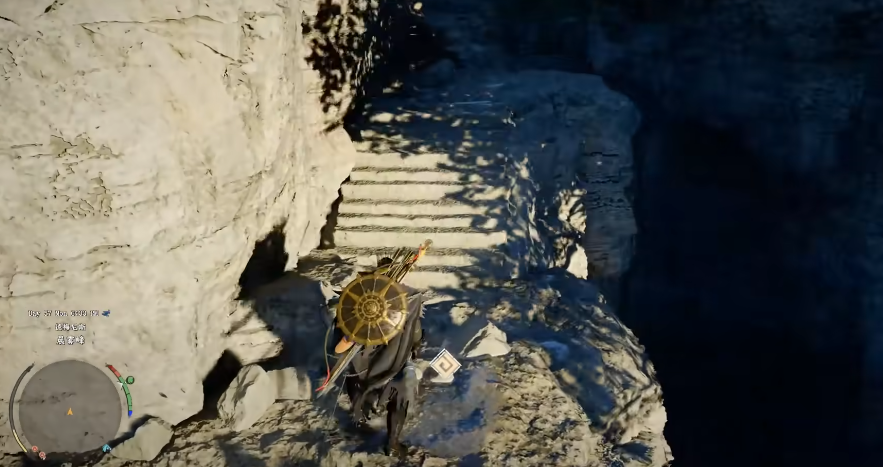 凝神劲法破解特写：角色双掌前推，淡金色气劲汇成光束轰击屏障，冰晶呈放射状迸裂，光尘飞扬