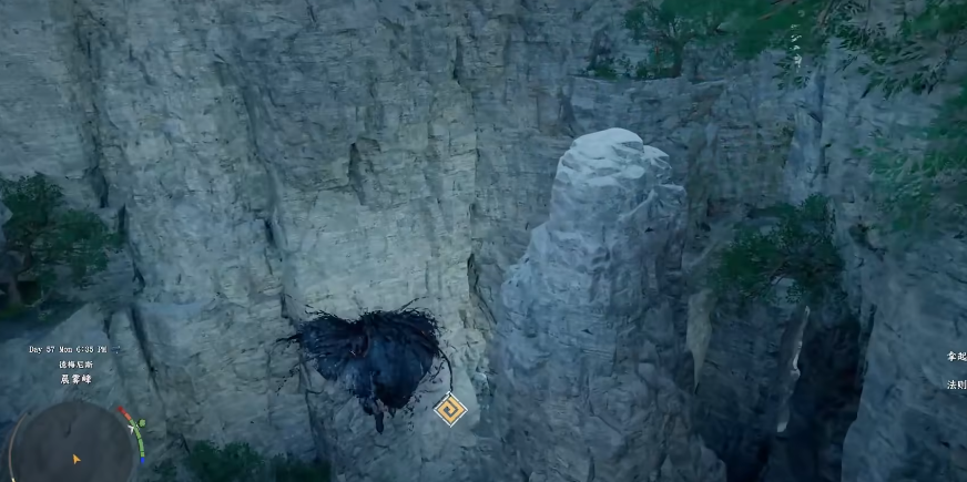 洞窟内部场景：暖黄微光映照岩壁太极浮雕，地面散落朱砂符纸，前景为青铜饕餮纹宝箱，箱盖微启泛青光