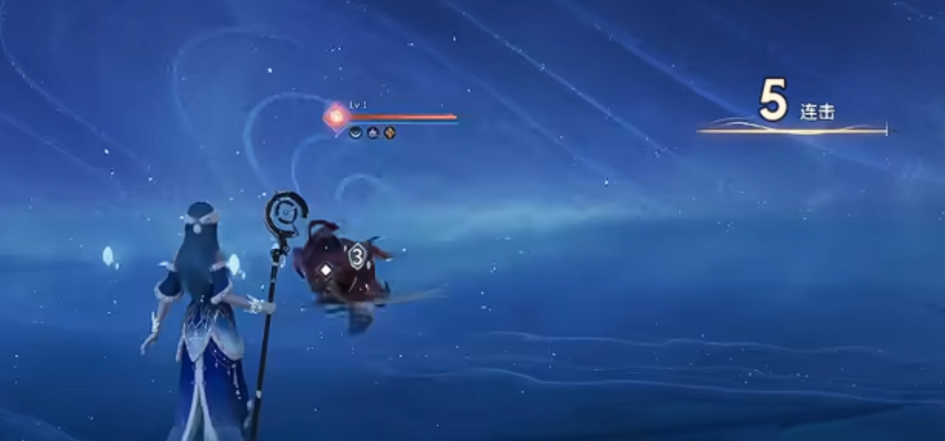 宝箱开启特写：金色宝箱弹出动画，内部悬浮三件物品：堆叠金币、经验光球、泛着微光的蓝色结晶体