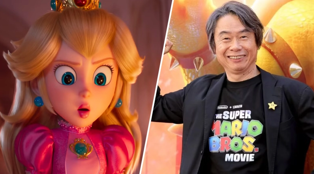 《超级马里奥银河》电影官方海报，马里奥与路易吉身着宇航服悬浮于星云之间，背景是旋转的彩色行星与发光银河带，整体色调梦幻而富有动感