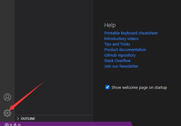 VSCode编辑器右上角三个点图标菜单展开状态，底部清晰显示Settings选项高亮